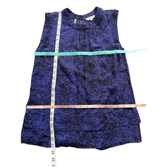 Rebecca Taylor silk sheer printed purple top size 2 - Picture 3 of 6